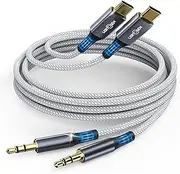 USB C to 3.5mm Audio Aux Jack Cable (2-Pack), Type C Adater to 3.5mm Headphone Car Stereo Dongle Cable Cord Compatible with iPhone 15 Pro Max/15 Pro/15 Plus/15,Samsung S23 S22 S21 Ultra,iPad