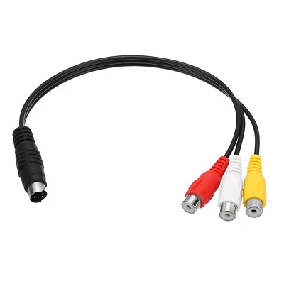 S Video Cable 0.8ft, 4 Pin S-Video Male to 3 RCA Female Composite Adapter