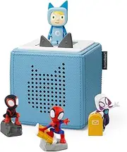 tonies Toniebox Marvel Spidey & Friends Bundle including 1 Creative & 3 tonies - Spidey, Ghost Spider & Miles Morales, Blue