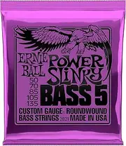 Ernie Ball Power Slinky 5-String Nickel Wound Electric Bass Strings - 50-135 Gauge