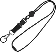 JEWEDECO Heavy Duty Breakaway Lanyard for Id Badges Quick Release Neck Strap with Detachable Buckle Key Ring Adjustable Design for Phones Ids Outdoor Activities Black