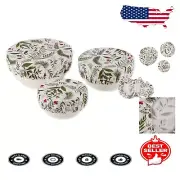Reusable Cotton Bowl Covers - Holiday Sprigs - 3 Sizes, Eco-Friendly Kitchen Set