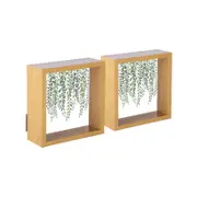 Nicola Spring 3D Deep Box Photo Frames - 6 x 6" - Light Wood - Pack of 2