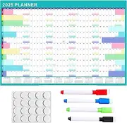 2025 Wall Calendar, Erasable Yearly Wall Calendar 2025, Rewritable 2025 Planner With Erasable Pen, 12 Months Annual Yearly Wall Planner, Annual Planner Dry Erase Calendar 2025