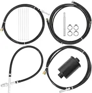 NFR0013 Fuel Line Hose Set for 1988-1998 Chevrolet GMC Silverado Sierra V8 1500HD 2500HD 3500 4.8L 5.3L 6.0L 8.1L (Excl. Flex Fuel & Diesel) Supply, Return, & Vapor Complete Nylon Fuel Line Kit