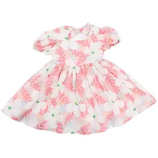 童裝含笑花溫柔粉色系短袖棉布裙