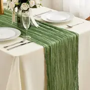 Cheesecloth Table Runner -3.3Ft Boho Gauze Cheese Cloth Table 1 Sage Green