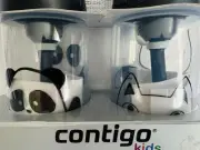 Contigo Kids Water Bottle 2-pack Cat & Panda Bear Autospout Technology NEW Straw