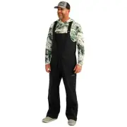 Mens Rover Bib, Windproof & Waterproof Fishing Bibs Overalls, Black, Large
