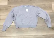 Cotton On Women’s Grey Sweater Small Petite Easy Crew Pull Over R3