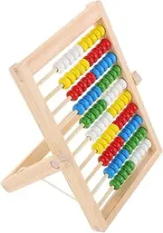 Abaodam Wooden Counting Frame Educational Toy Bead Arithmetic Tool Portable Abacus Calculator for Boy Girl Interactive Math Game for Classroom Travel Learning