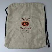 Tito’s Vodka Burlap Cinch Drawstring Bag Sack Backpack New