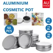 Aluminium Empty Cosmetic Pot Lip Balm Jar Tin Container Silver Box Containers