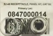 0847000014 Connector RJ-45 Receptacle Panel Mount Cat 5e