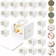 20 Pack Cake Boxes Boards 6" Bakery Clear Window Stickers Disposable Tall Square