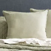 Renee Taylor Cavallo Stone Washed French Linen Case European Pillowcase Jade