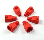 RJ45 Connector Plug Protective Sleeve Cover Cap Compatible with CAT5E/6 Cable USB Connectors Pc Case(100PCS,Red)