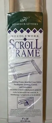 Homecrafters Needlework Scroll Frame 9” x 18” Wooden Split Frame Kit New/Opened