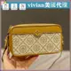 vivian美國代購✨正品 Tory Burch 女士拼接相機包 雙層拉鏈小方包 TB 真皮帆布 側背包 單肩包 斜挎包