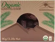 Sonora Valley Medjool Dates, Organic, Soft, Plump & Chewy - Healthy Snack for Kids & Adults, 1kg Carton
