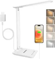 LED Desk Lamp with USB Port, 5 Modes, Touch Control, Foldable, for Home, Office,