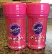 Wilton 3.25oz Pink Sugar Sprinkles - Cupcake Cake Cookie Decoration (2-Pack)