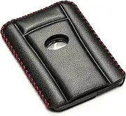 Vitodeco Leather Keyless Smart Key Card Fob Case Compatible with Lexus LX570, Lexus LS460 2016-2021 (Card, Black/Red)
