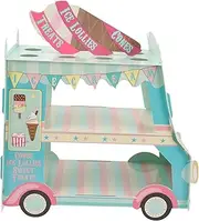 MAGICLULU Creative Ice Cream Truck Cake Stand DIY Dessert Display Rack for Weddings Parties Birthdays Material Easy Assembly Unique Centerpiece Decor