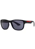 Prada Linea Rossa - Wayfarer-style Sunglasses Black, Matte, Designer Plaque at Arms, 100% UV Protection One Size