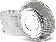 PLASTICPRO 10'' Inch Round Tin Foil Pans Disposable Aluminum, Extra Deep Freezer & Oven Safe - For Baking, Cooking, Storage, Roasting, & Reheating, Pack of 20