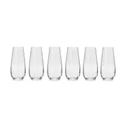 6pc Krosno Harmony 250ml Stemless Champagne Flute Glass Drinkware Set Clear