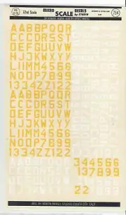 Micro Scale 1/72 Luftwaffe Id Letters & Nos 72mm MSD7235