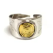 Sterling Silver and Gold Plated Key Adjustable Ring