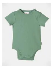 [Sprout] Essential Plain Rib Bodysuit in Green