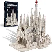 Piececool 3D Metal Puzzles for Adults and Teens, La Sagrada Família Metal Model Kit, Challenge Spanish Cathedral Brain Teaser Architecture Building Blocks Puzzle, 450 Pcs