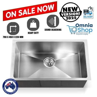 Cefito 70cm x 45cm Stainless Steel Kitchen Sink Under/Top/Flush Mount Silver