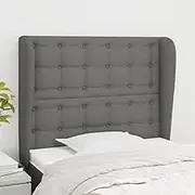 Bed Headboard, Beds Head Frame with Ears Dark Grey 83 cm Fabric