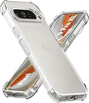 [USTIYA] Case for Google Pixel 9 Pro XL Case Clear TPU Four Corners Protection Cover Transparent Soft