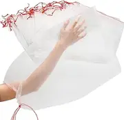 Mesh Fruit Protector Bags, 50 PCS 14x21 Inch Large Fruit Bags for Fruit Trees, Durable Garden Barrier Netting Bag Protect Watermelon Cantaloupe Mango Apricot from Insect Pest Bird
