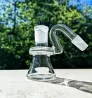 Pyrex 14mm 45° Mini Dry Ash Catcher Clear Smoking Tobacco Water Pipe Bong Bubble