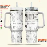 Custom Disney Ultimate Villains Tumbler, Disney Characters 40oz Tumbler, Handle