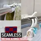 Shower Curtain Hanging Clamp Hook Wall Bracket Bracket Holder Curtain Rod Clip