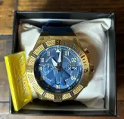 Invicta Aviator Chronograph Date Quartz Blue Dial Men's Gold Tone Watch 39890