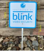 Blink Video Security Camera Yard Sign 9"x9"+ 2 Window Stickers
