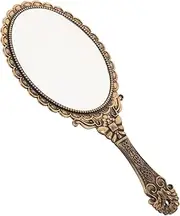 HONMEET Hand Mirror Vintage Floral Pattern Small Portable Great for Makeup Grooming
