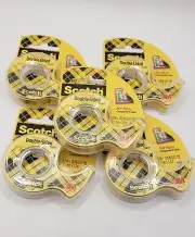 lot of 5 Scotch Removable Double Sided Tape With Dispenser 3M