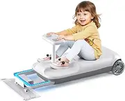 Cleaning Go Kart for Kids, Kids Go Kart 5 Speeds, Electric Go Kart with Large Storage, 12V, Gray