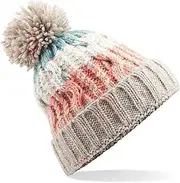 [Beechfield] Unisex Adults Corkscrew Knitted Pom Pom Beanie Hat