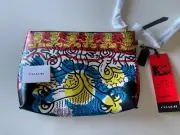 Coach 5217 Disney Mickey Mouse Keith Haring Academy Pouch Leather Bag MULTI $295