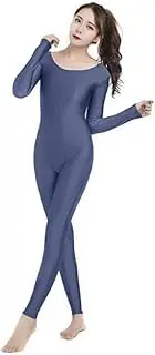 [Bciopll] Adult Gymnastic Leotard Dance Unitard Scoop Neck Long Sleeve Yoga Spandex Unitards Bodysuit Stage Costumes Exercise Ballet